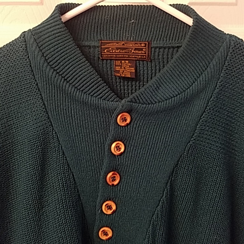 Vintage Eddie Bauer Men's Button-up Sweater M